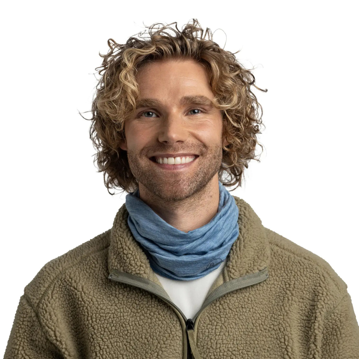 BUFF Merino Lightweight Lake Blue Neck Warmer