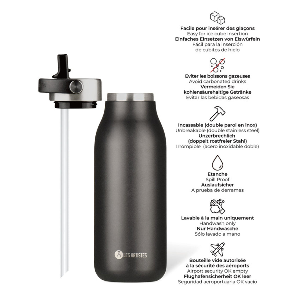 Bouteille isotherme 2.0 Les Artistes BlackPearl 1L