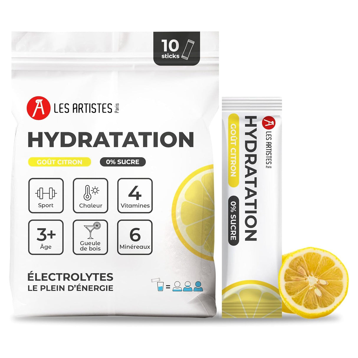 Hydratation électrolytes Les Artistes Pack 10 – Saveur Citron