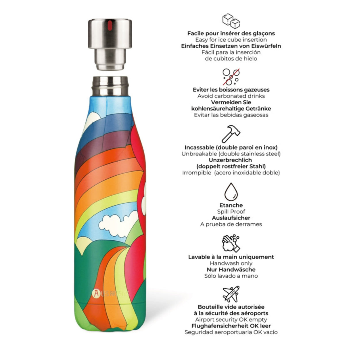 Les Artistes Rainbow 500ml Insulated Bottle