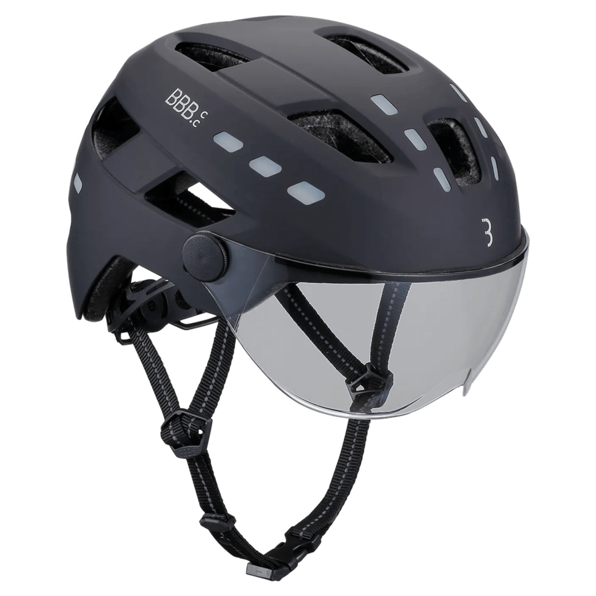 Casque de vélo avec visière BBB District Led Noir