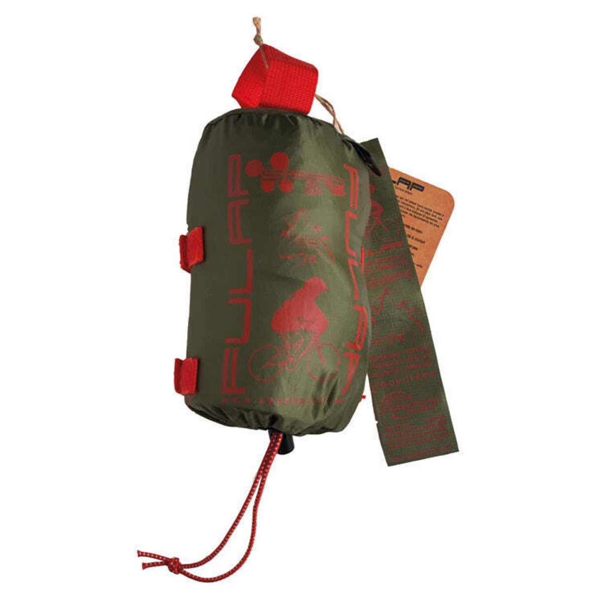 Cape de pluie SPAD DE VILLE Fulap Olive/Motifs Rouge