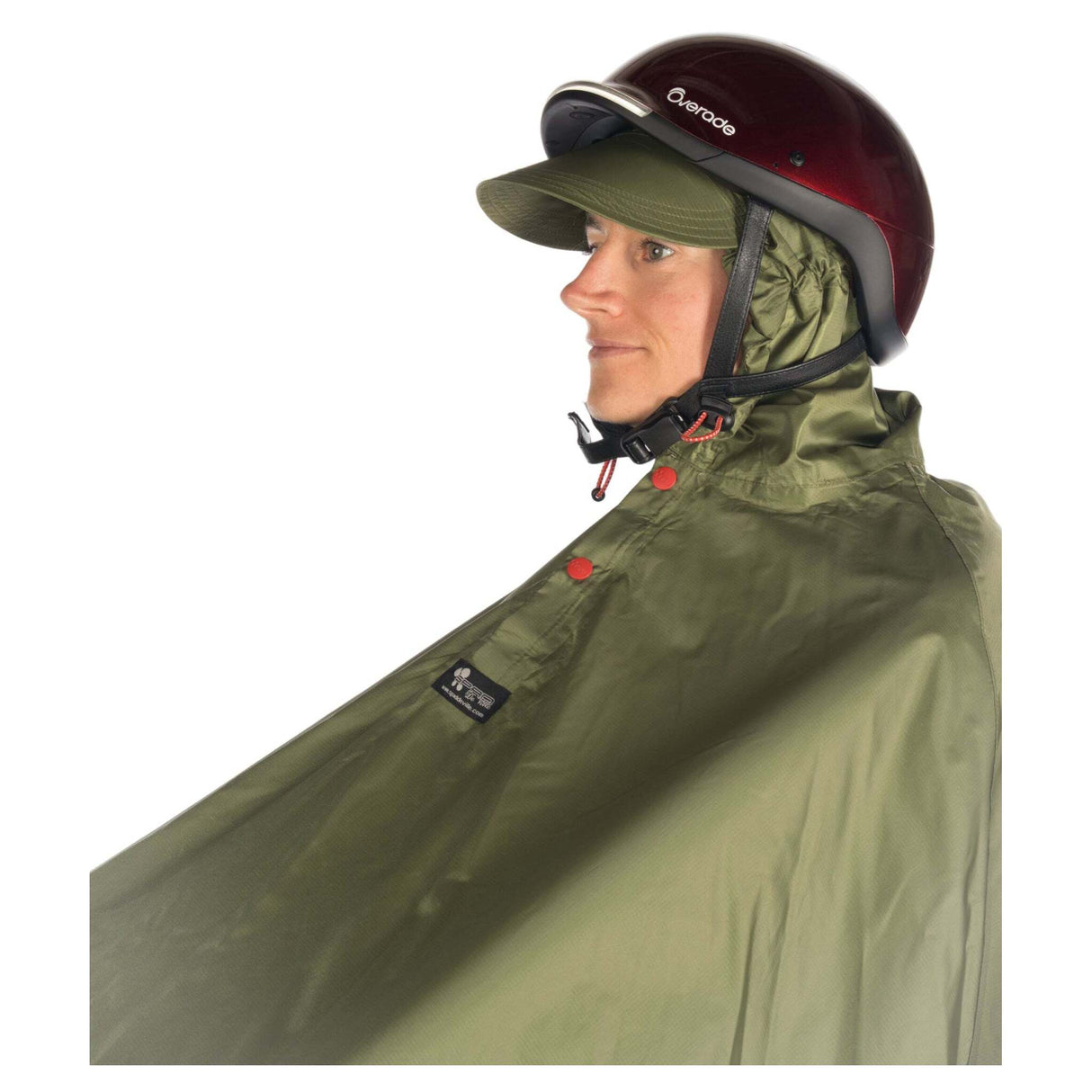 Cape de pluie SPAD DE VILLE Fulap Olive/Motifs Rouge