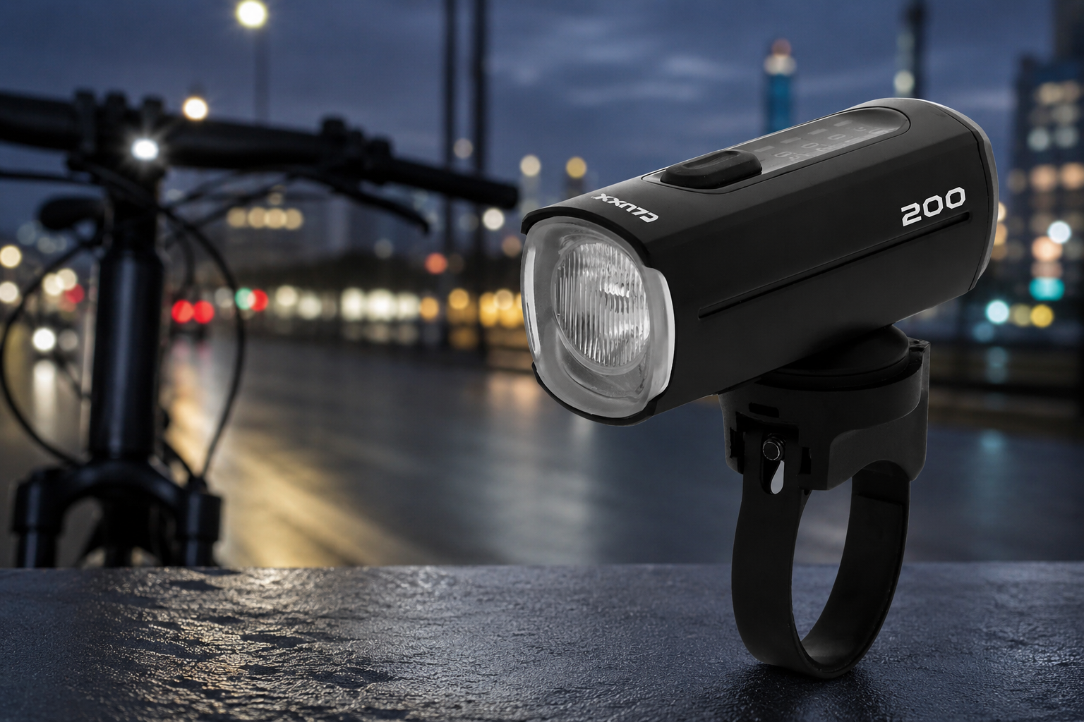 Éclairage Vélo Avant Rechargeable 200 Lumens – CLUXX Lumia 200 Noir