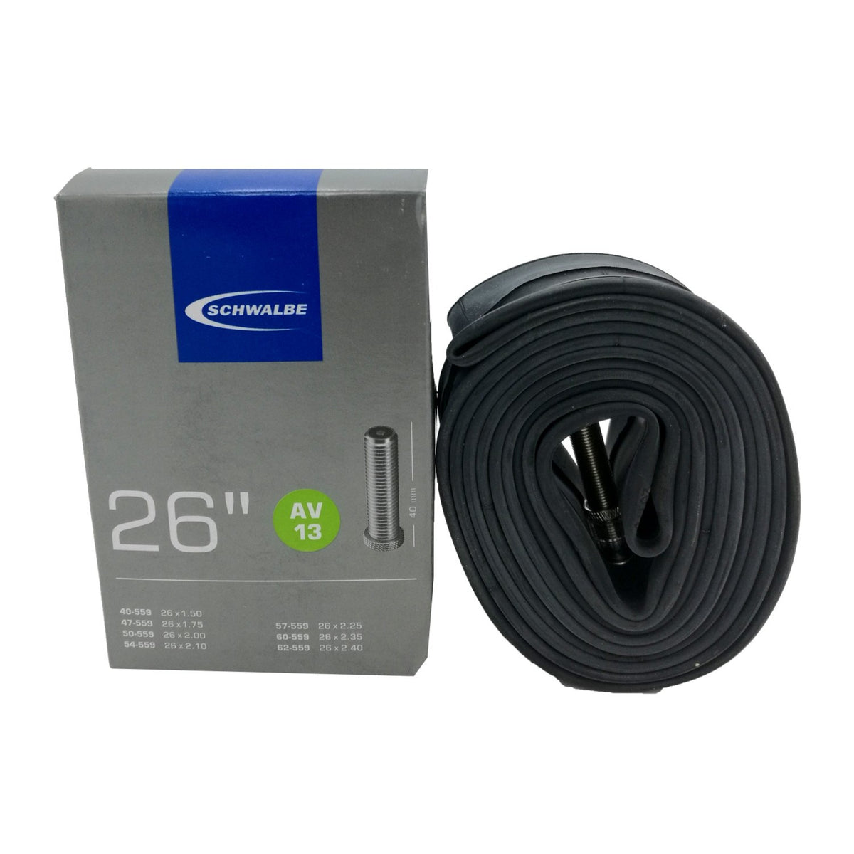 Chambre à air Schwalbe MTB 26" AV13 Schrader 40 mm (1.5 - 2.4)