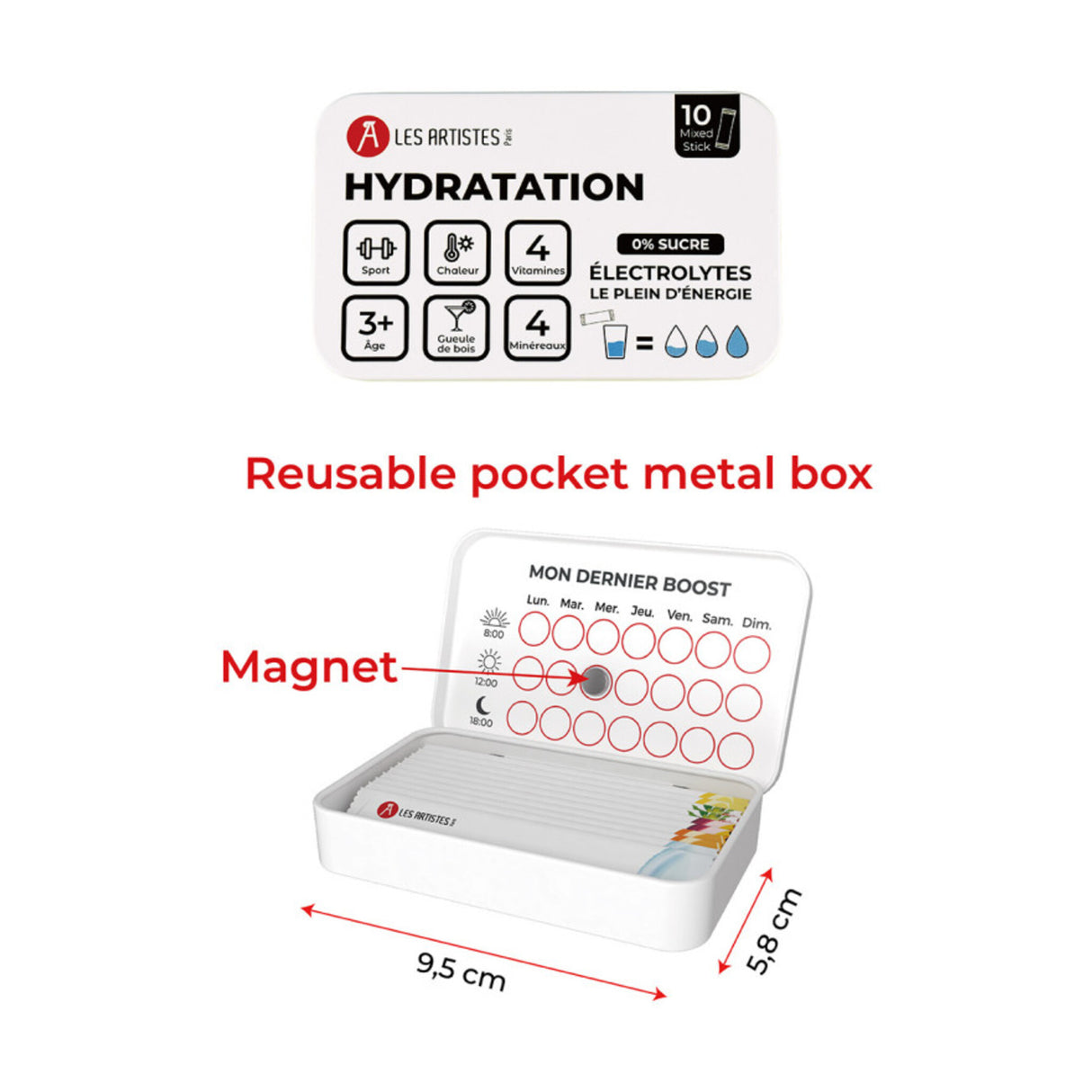 Hydratation électrolytes Les Artistes Travel Pack 10  – Saveurs Mixtes