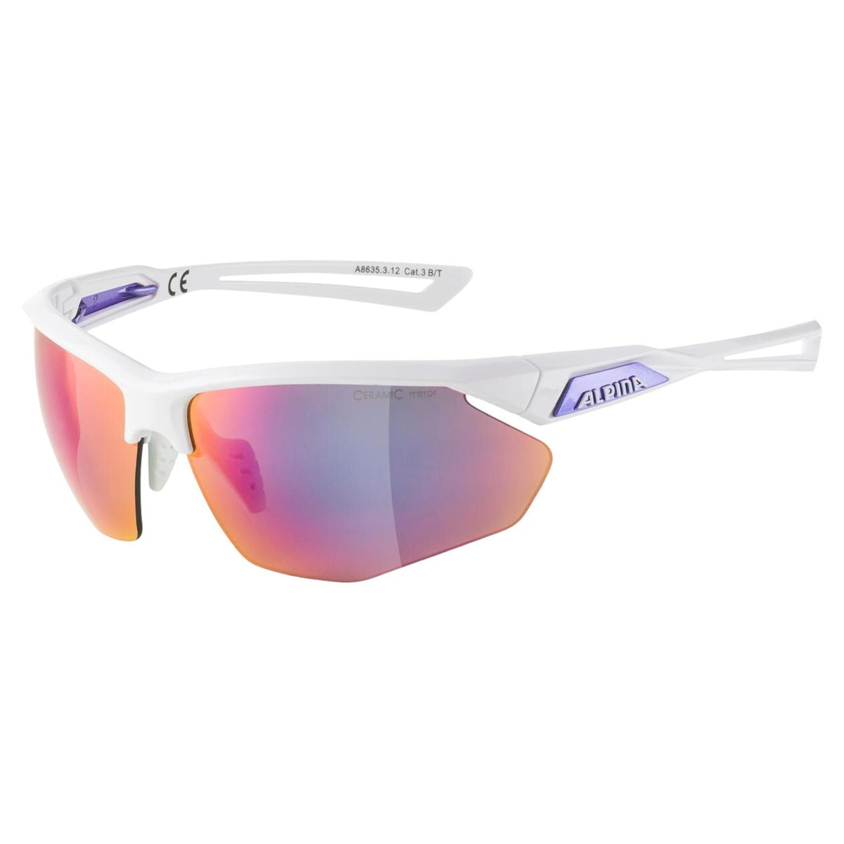 Lunettes ALPINA NYLOS HR White-Purple / Ceramic Mirror Purple
