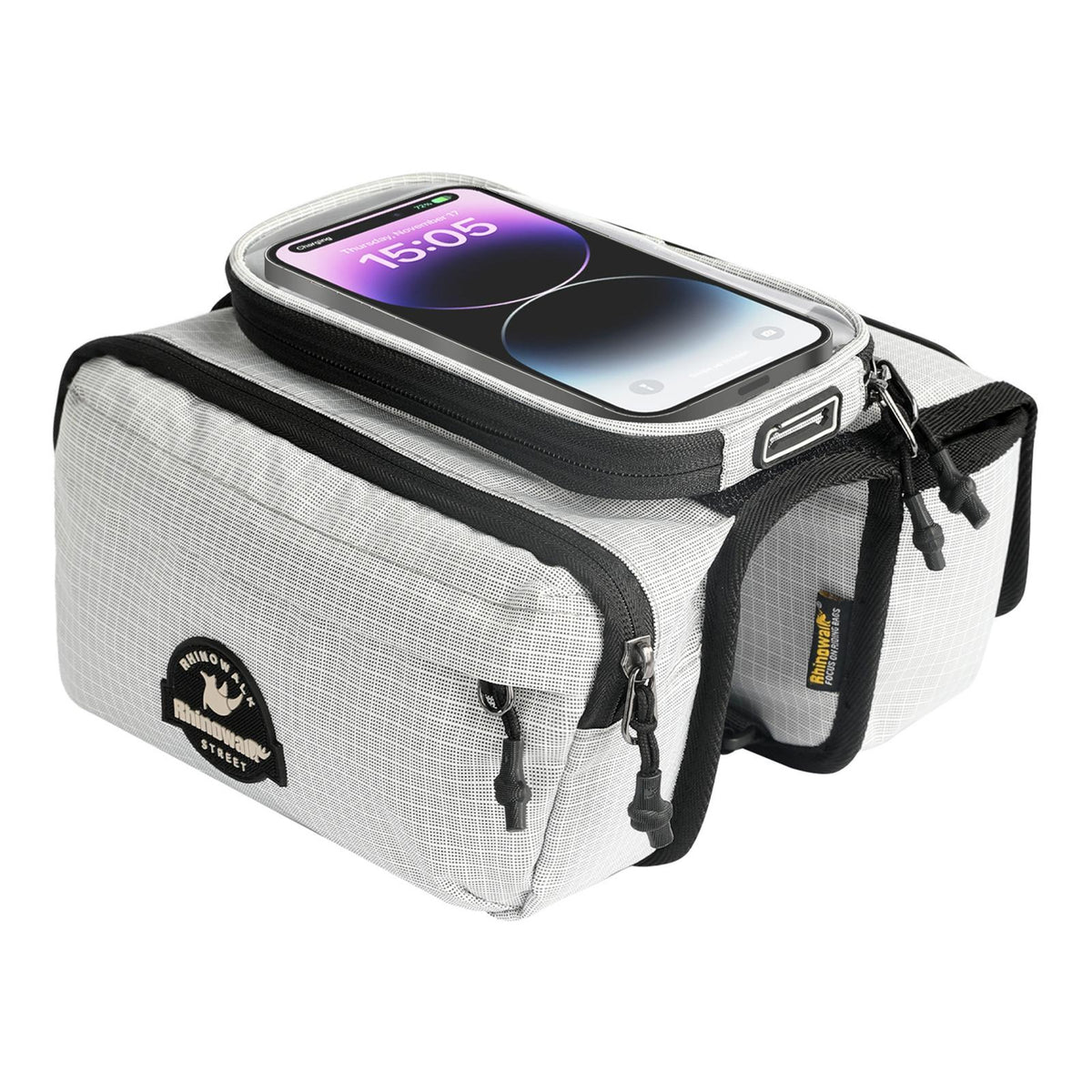 Rhinowalk frame bag with touchscreen phone holder