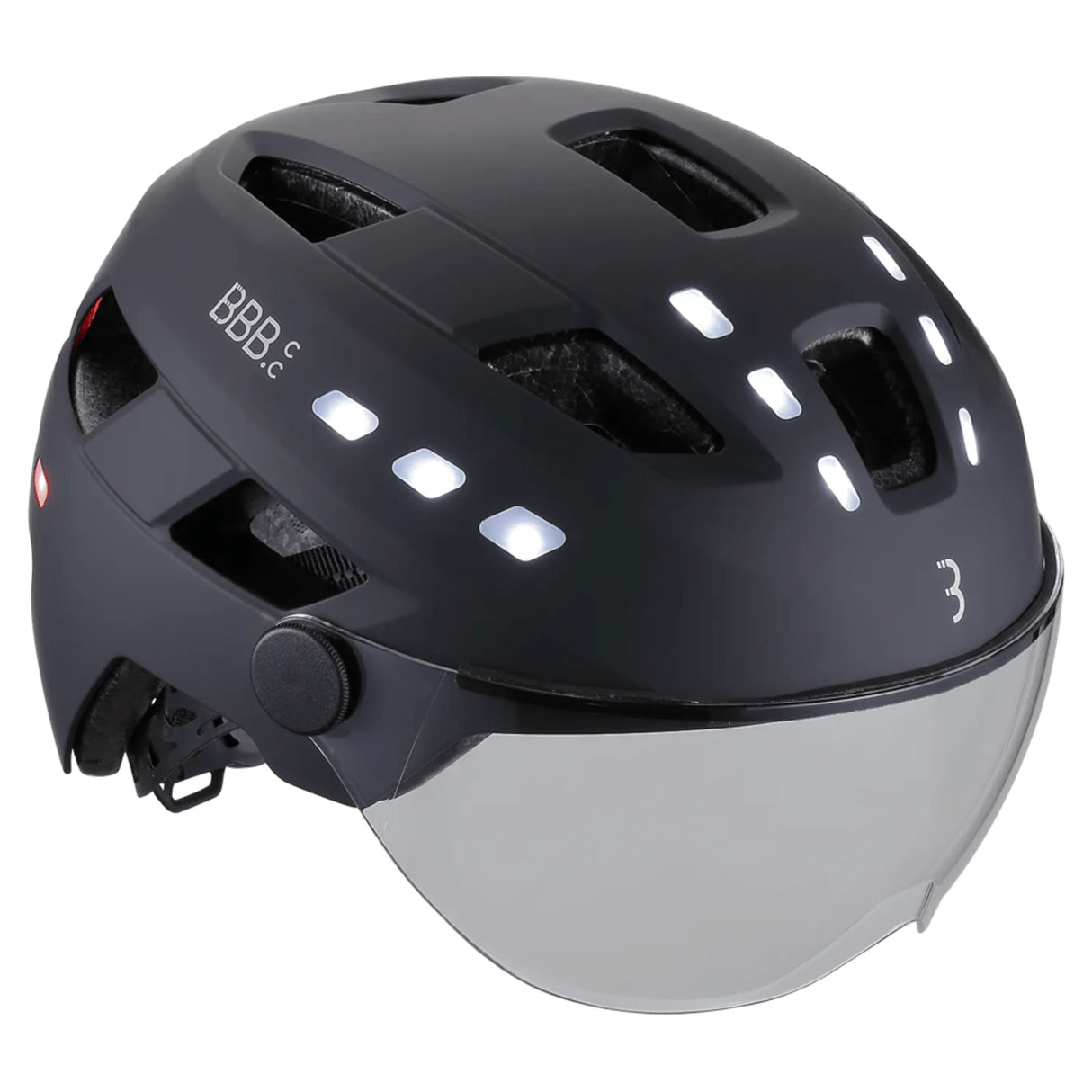 Casque de vélo avec visière BBB District Led Noir