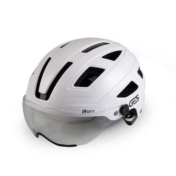 Casque de vélo avec visière GES CITY VISOR Blanc